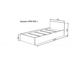 Кровать Мори КРМ 900.1 графит в Ивделе - ivdel.magazinmebel.ru | фото - изображение 2