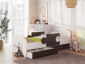 Кровать Мозаика с ящиком и бортиками на ламелях белый-венге в Ивделе - ivdel.magazinmebel.ru | фото