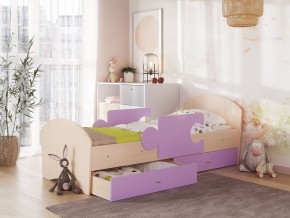 Кровать Мозаика с ящиком и бортиками на ламелях дуб млечный-розовый в Ивделе - ivdel.magazinmebel.ru | фото