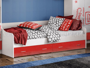 Кровать с ящиками Вега Алфавит Красный в Ивделе - ivdel.magazinmebel.ru | фото