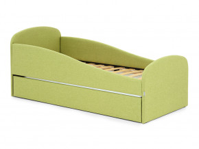 Кровать с ящиком Letmo авокадо (рогожка) в Ивделе - ivdel.magazinmebel.ru | фото