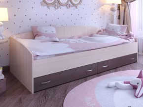 Кровать с выкатными ящиками Дуб молочный-Бодего в Ивделе - ivdel.magazinmebel.ru | фото