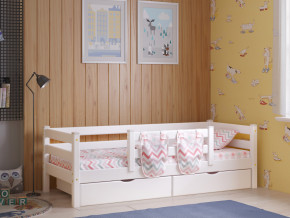 Кровать с защитой по центру и ящиками белая Соня Вариант 4 в Ивделе - ivdel.magazinmebel.ru | фото