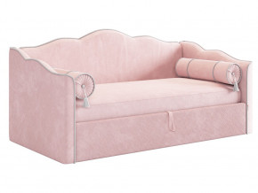 Кровать софа Лея 900 велюр нежно-розовый/галька в Ивделе - ivdel.magazinmebel.ru | фото