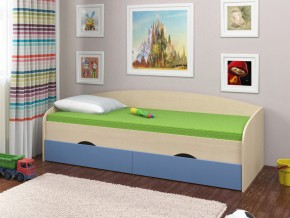 Кровать Соня 2 дуб молочный-голубой в Ивделе - ivdel.magazinmebel.ru | фото