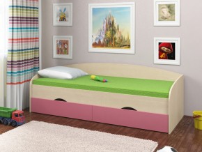 Кровать Соня 2 дуб молочный-розовый в Ивделе - ivdel.magazinmebel.ru | фото