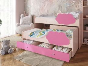 Кровать Соник с ящиком млечный дуб-розовый в Ивделе - ivdel.magazinmebel.ru | фото