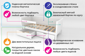 Кровать-тахта Svogen мягкая с ящиками и бортиком с фото белый/барашки в Ивделе - ivdel.magazinmebel.ru | фото - изображение 2