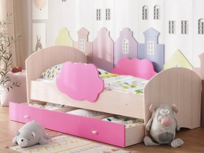 Кровать Тучка с ящиком дуб-розовый в Ивделе - ivdel.magazinmebel.ru | фото