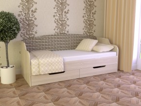 Кровать Юниор Тип 2 Микровелюр-плетенка светлая 800х1600 в Ивделе - ivdel.magazinmebel.ru | фото