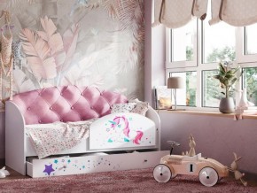 Кровать Звездочка с бортиком Белый-розовый в Ивделе - ivdel.magazinmebel.ru | фото