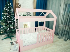 Кроватка-Домик без ящика розовая в Ивделе - ivdel.magazinmebel.ru | фото