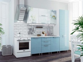Кухня 2100 Бьянка голубые блестки в Ивделе - ivdel.magazinmebel.ru | фото