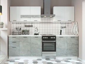 Кухня Дуся 2000 мм Белый Бриллиант/цемент в Ивделе - ivdel.magazinmebel.ru | фото - изображение 1