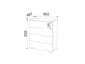 М05 (ручка брусок) Комод (4 ящика) в Ивделе - ivdel.magazinmebel.ru | фото