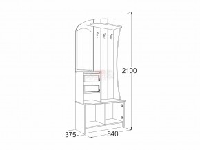 Прихожая Саша 20 ясень анкор в Ивделе - ivdel.magazinmebel.ru | фото - изображение 2