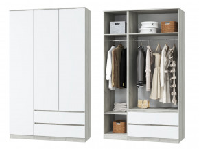 Шкаф для одежды трехдверный Лори дуб серый, белый в Ивделе - ivdel.magazinmebel.ru | фото