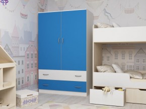 Шкаф двухстворчатый белый-голубой в Ивделе - ivdel.magazinmebel.ru | фото - изображение 1