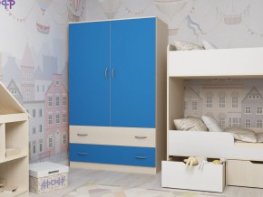 Шкаф двухстворчатый дуб молочный-голубой в Ивделе - ivdel.magazinmebel.ru | фото