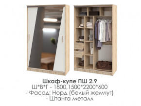 шкаф-купе ПШ-2.9 1500 Норд Белый жемчуг 1500 в Ивделе - ivdel.magazinmebel.ru | фото